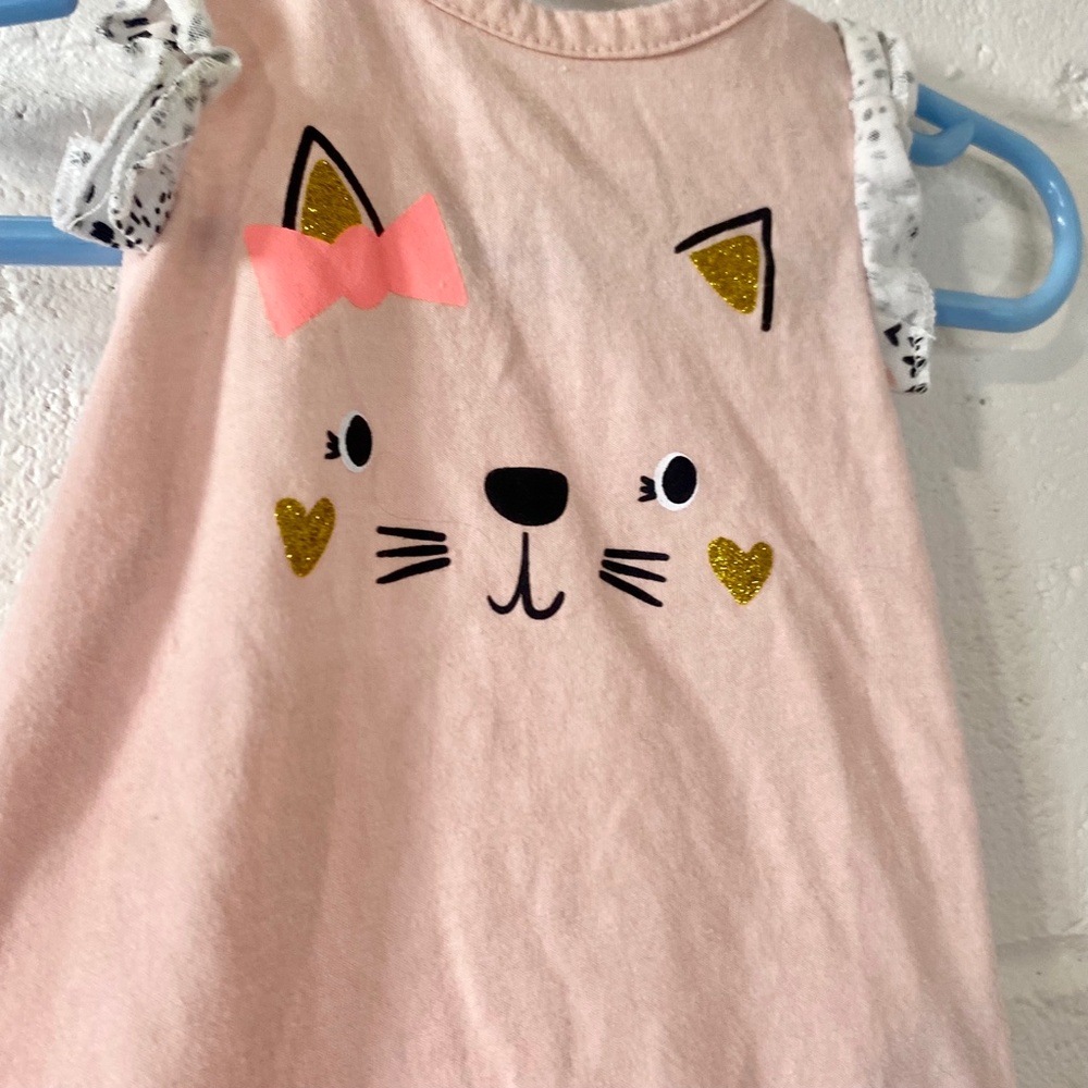 Chick Pea Pink Kitty Cat Tank Top PLUS Jumping Bean Bloomers Size 0-3 months